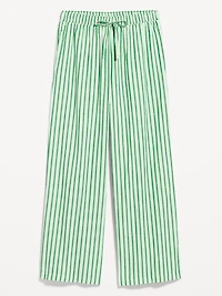 Poplin Wide-Leg Pajama Pants