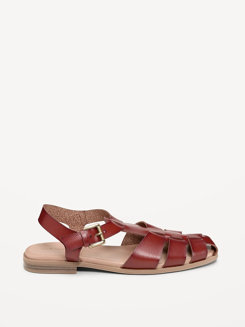 Faux-Leather Fisherman Sandals