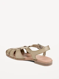 Faux-Leather Fisherman Sandals