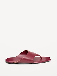 Faux-Leather Wide Thong Sandal for Women