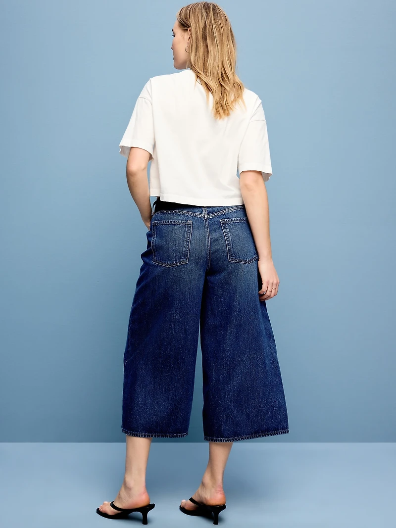 Mid-Rise Baggy Cropped Jeans