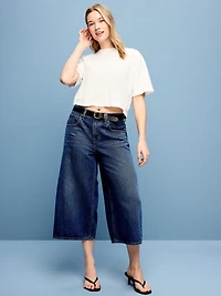 Mid-Rise Baggy Cropped Jeans