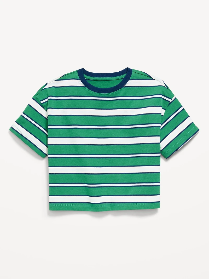 Oversized Short-Sleeve Cropped T-Shirt for Girls