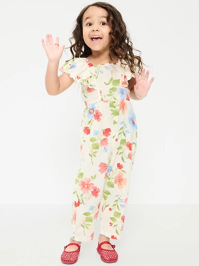 Printed Ruffled Jumpsuit for Toddler Girls