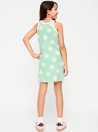 Printed Ribbed Tank Dress for Girls