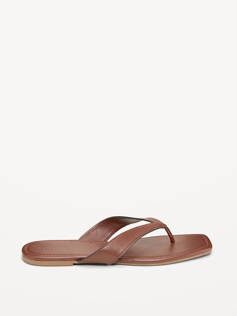 Square-Toe Flip-Flops for Women
