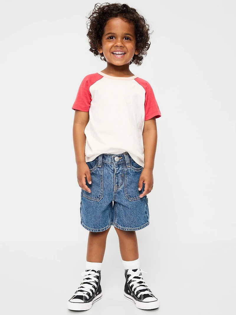 Baggy Carpenter Utility Jean Shorts for Toddler Boys