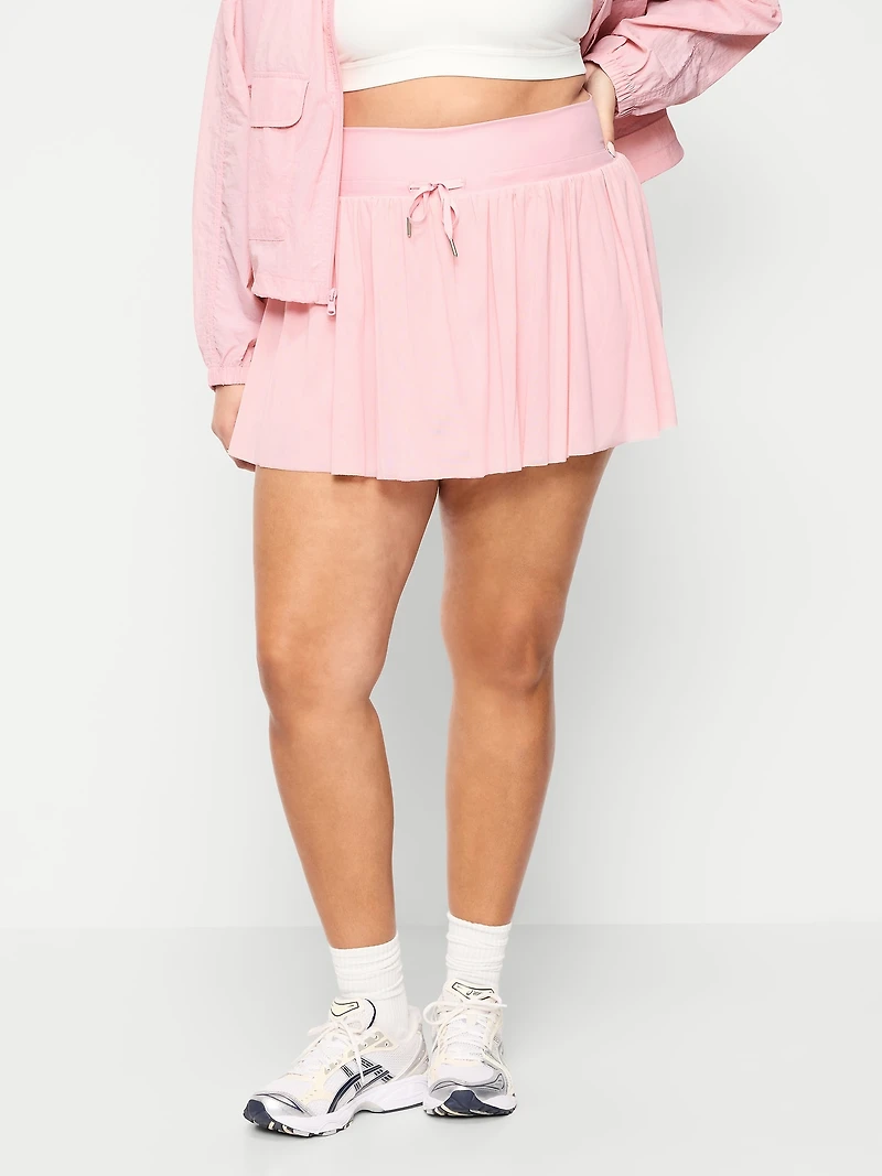 High-Waisted Mesh Skort