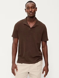 Textured Waffle-Knit Polo