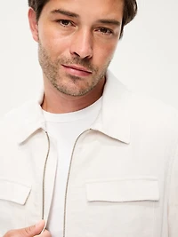 Lightweight Linen-Blend Utility Jacket