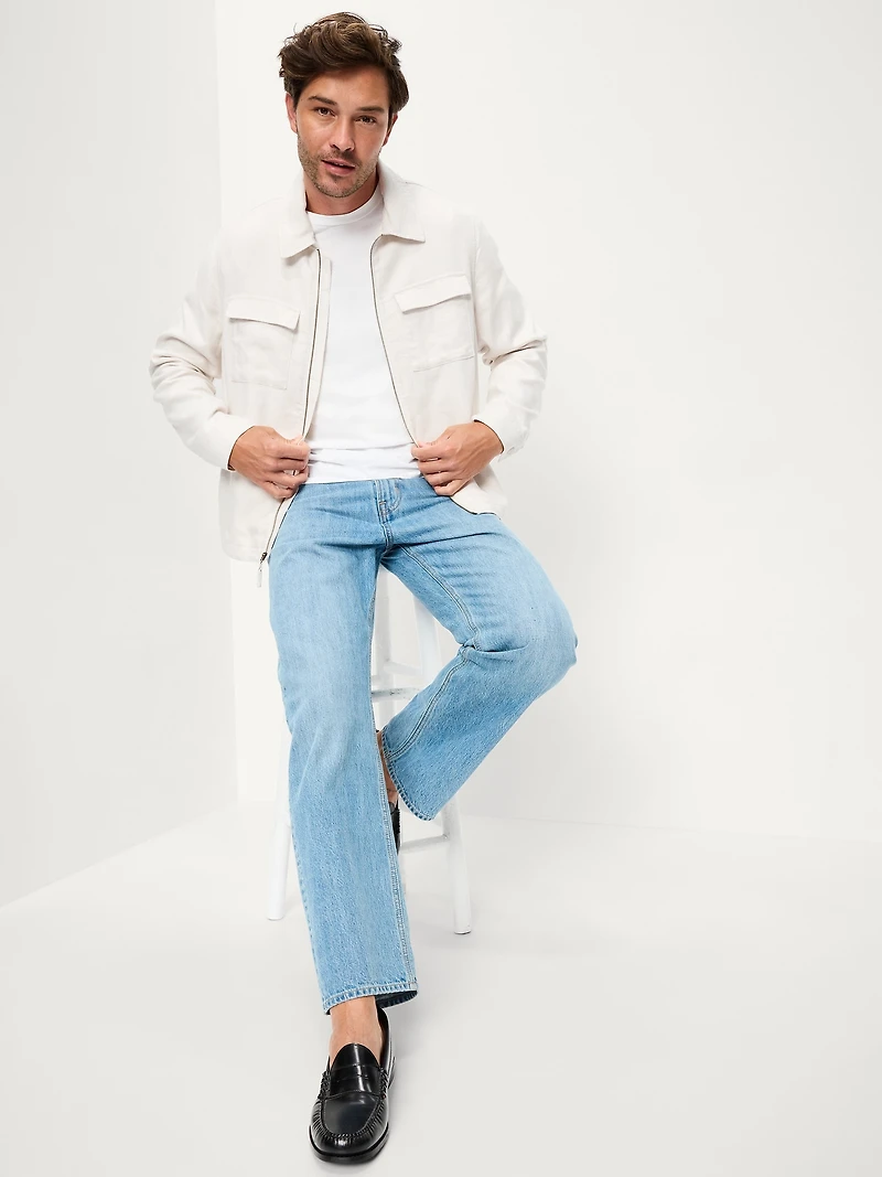 Lightweight Linen-Blend Utility Jacket