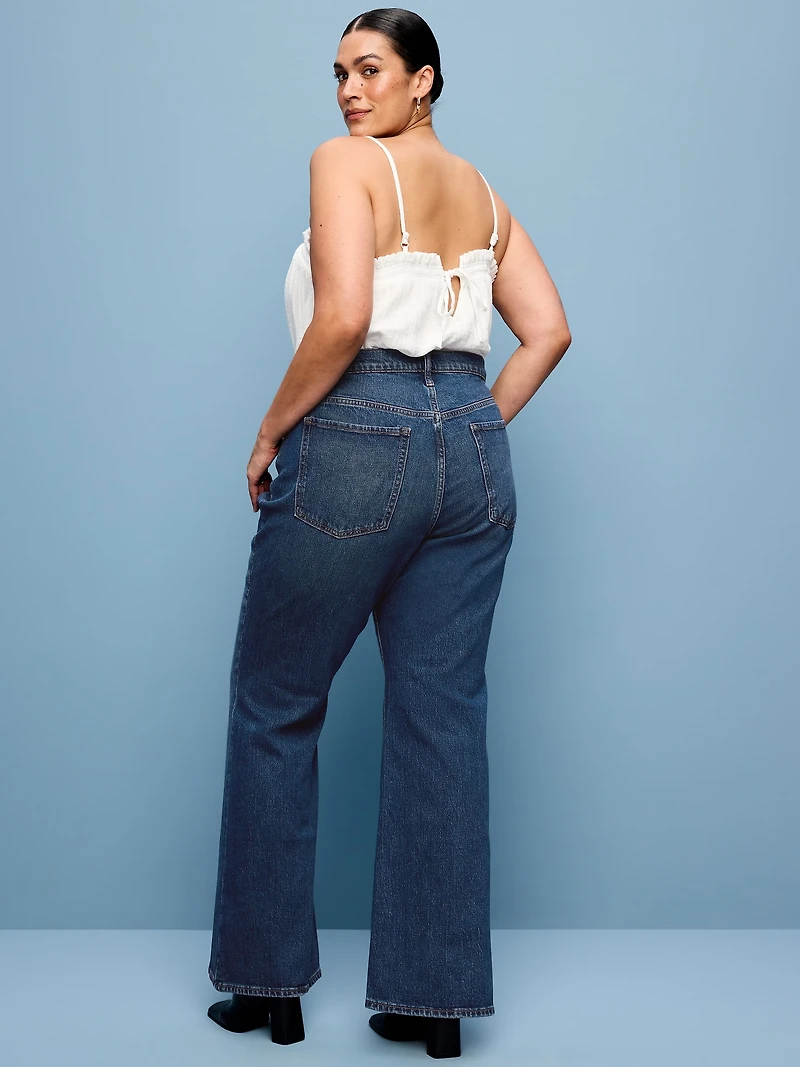 Mid-Rise Loose Boot-Cut Jeans