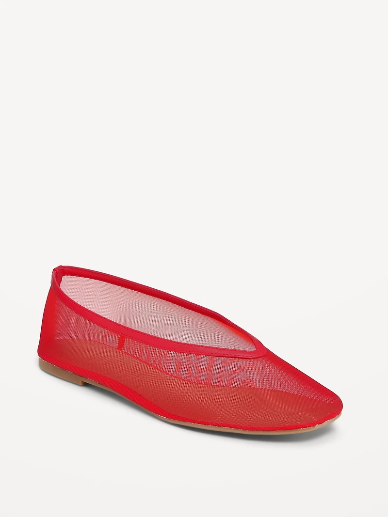 Mesh Ballet Flats for Women