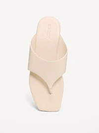 Faux-Leather Wide Thong Sandal for Women