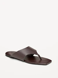 Faux-Leather Wide Thong Sandal for Women