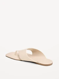 Faux-Leather Wide Thong Sandal for Women
