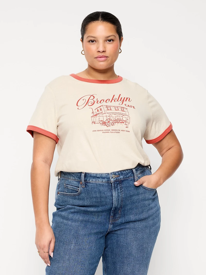 EveryWear Crew-Neck Graphic Ringer T-Shirt