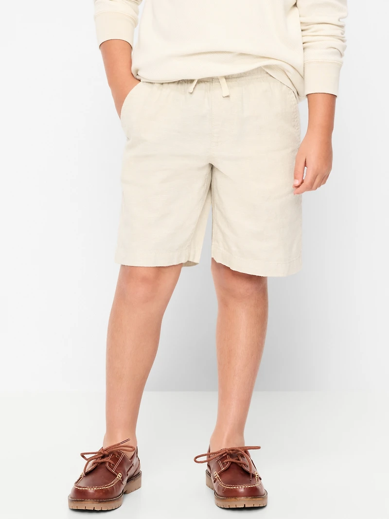 Knee Length Linen-Blend Dock Shorts for Boys