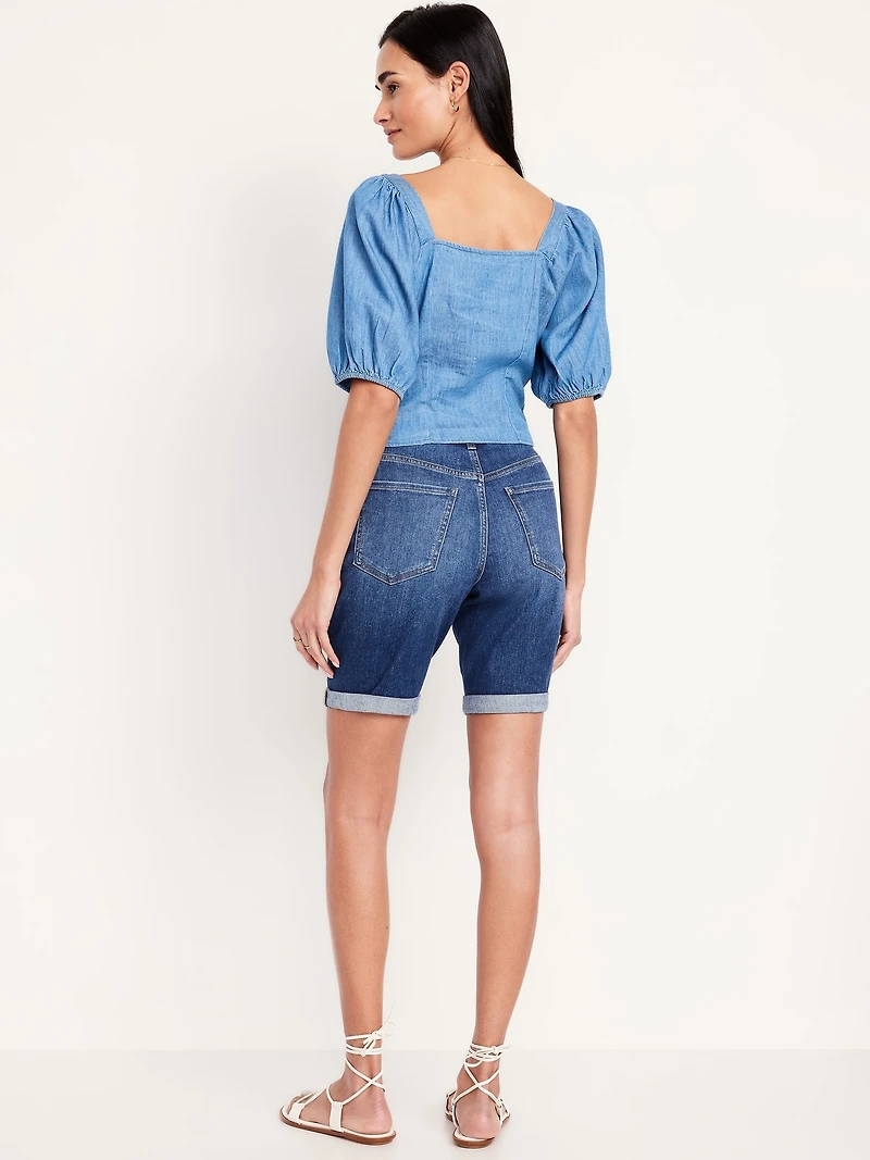 High-Waisted Wow Jean Shorts -- 9-inch inseam