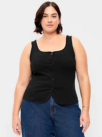Sleeveless Button-Down Top