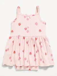Printed Pointelle-Knit Bodysuit Dress for Baby
