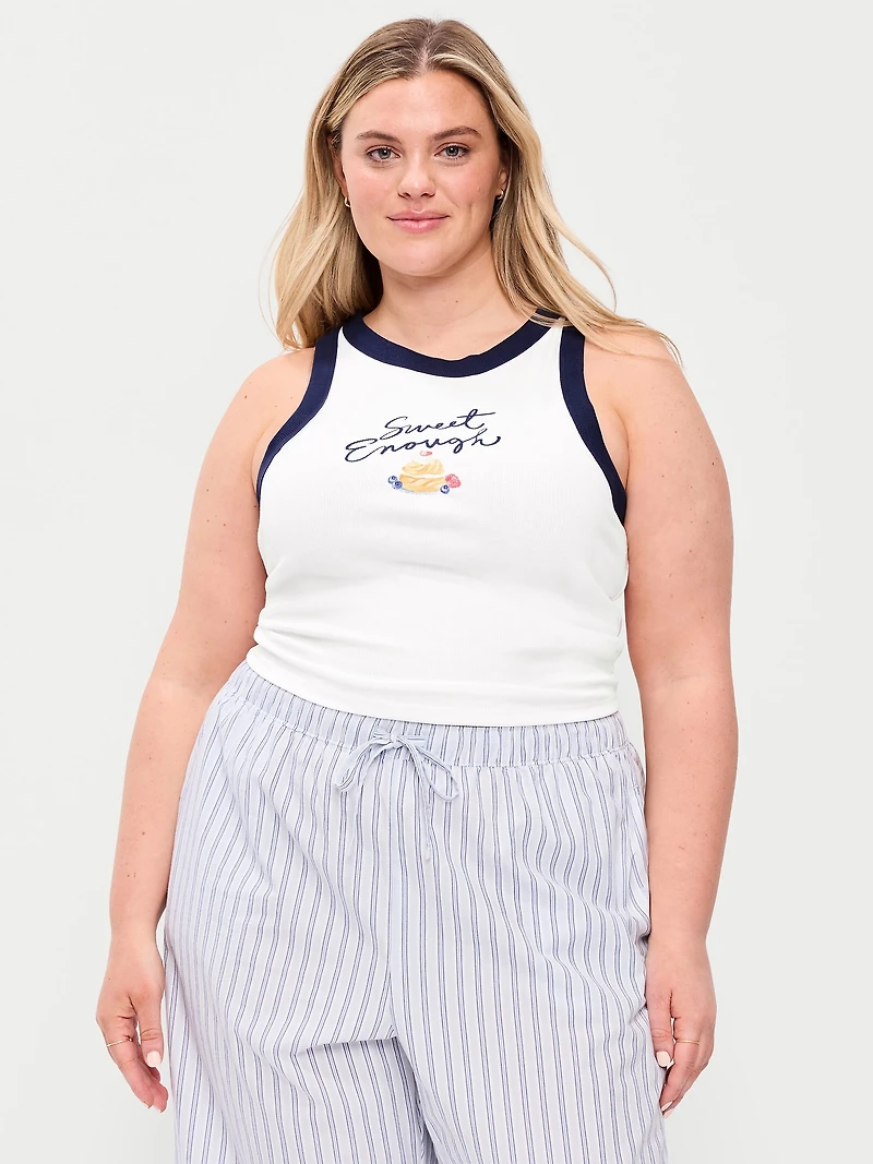 Graphic Snug Crop Tank Top