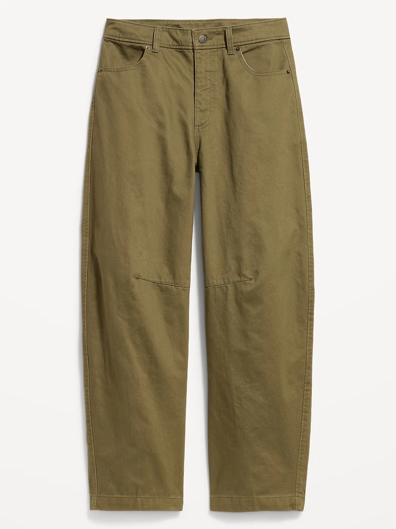 Mid-Rise Barrel Chino Pants