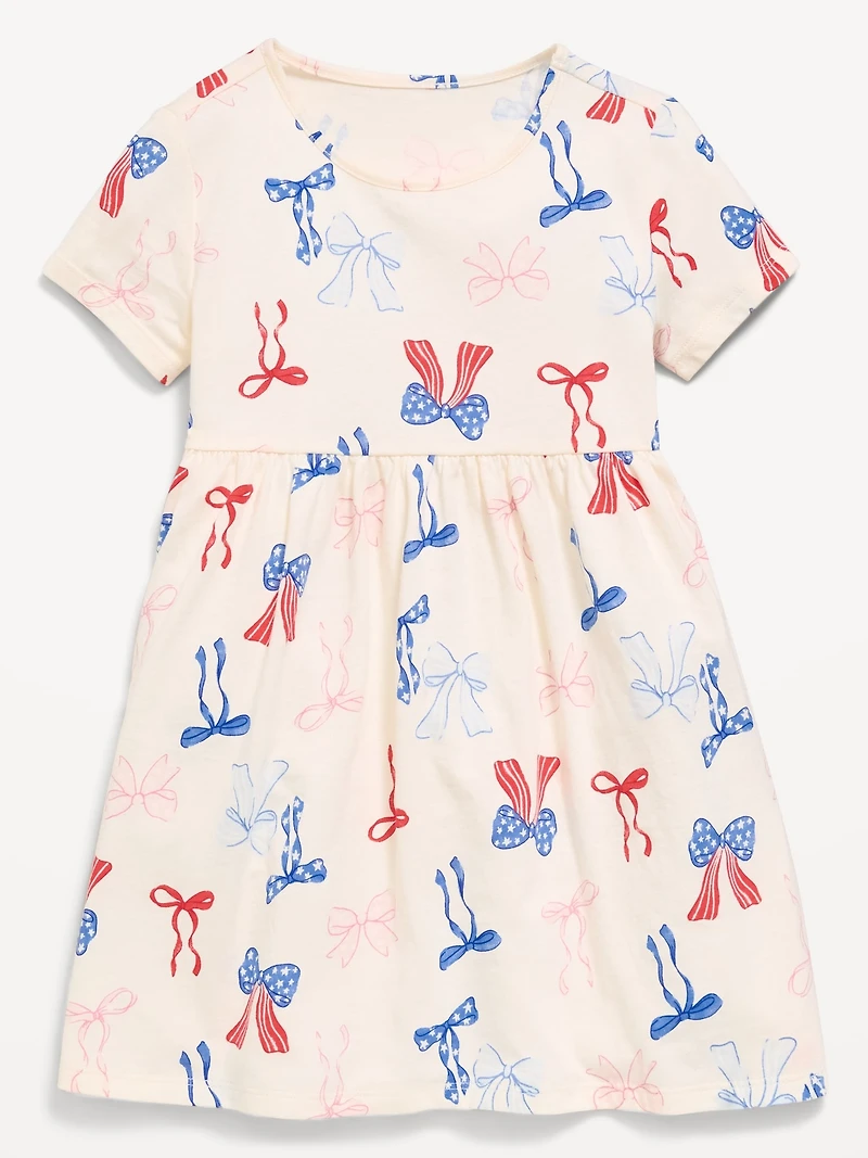 Printed Short-Sleeve Dress for Toddler Girls