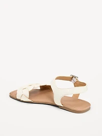 Faux-Leather Braided-Strap Sandals for Girls