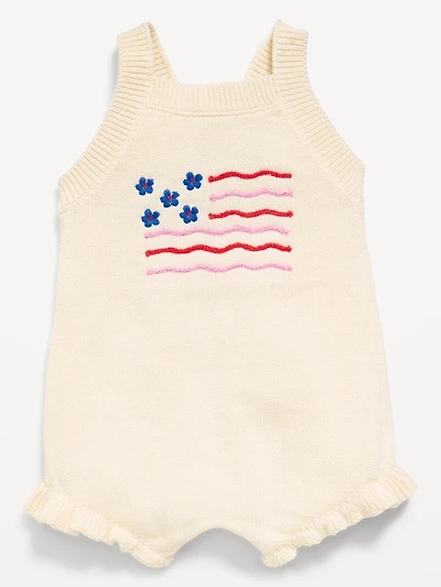 Sleeveless Sweater-Knit One-Piece Romper for Baby