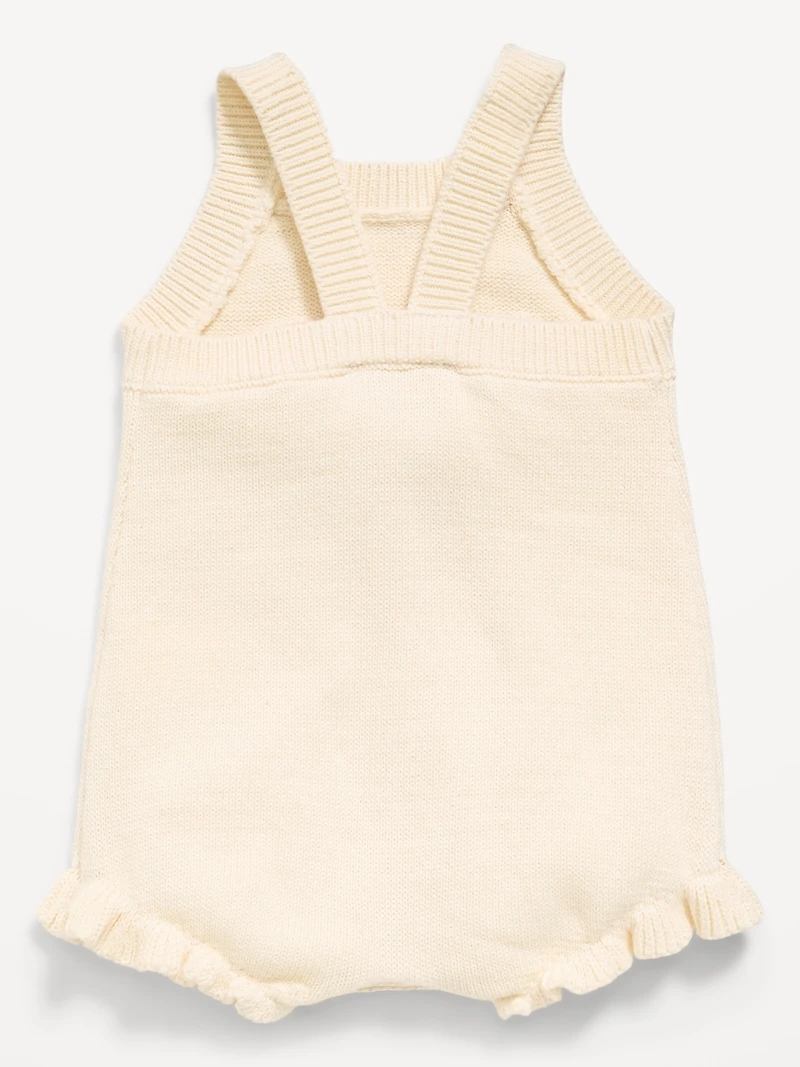 Sleeveless Sweater-Knit One-Piece Romper for Baby