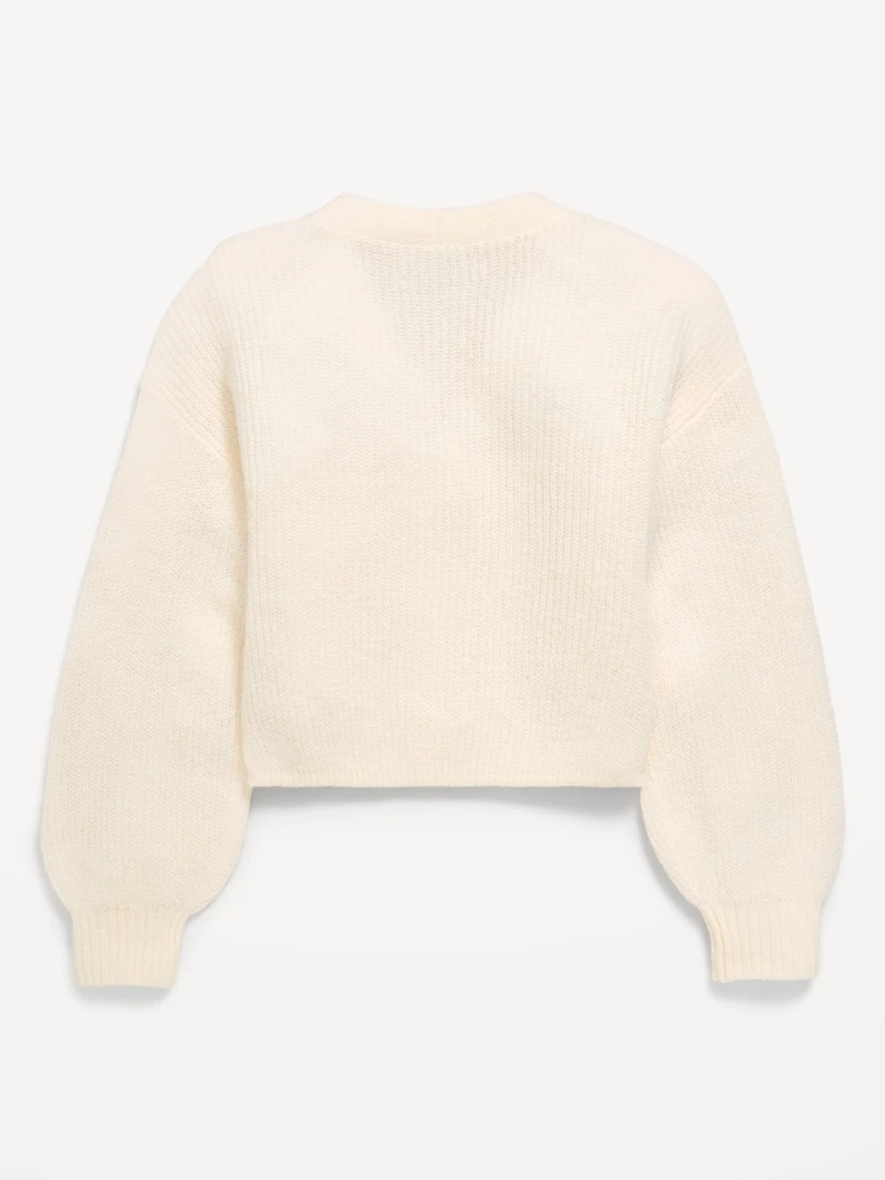 Button-Front Cardigan Sweater for Girls