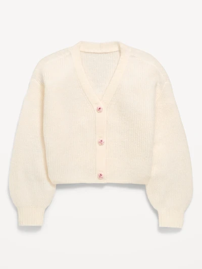 Button-Front Cardigan Sweater for Girls