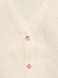 Button-Front Cardigan Sweater for Girls