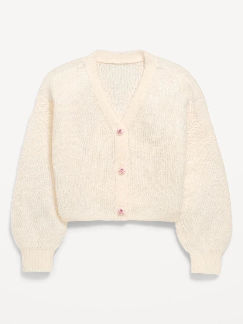 Button-Front Cardigan Sweater for Girls