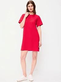 Vintage Crew-Neck Mini T-Shirt Dress