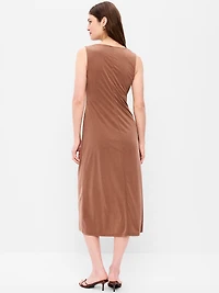Sleeveless Draped Midi Dress