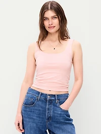 Hug Double-Layer Scoop-Neck Tank Top