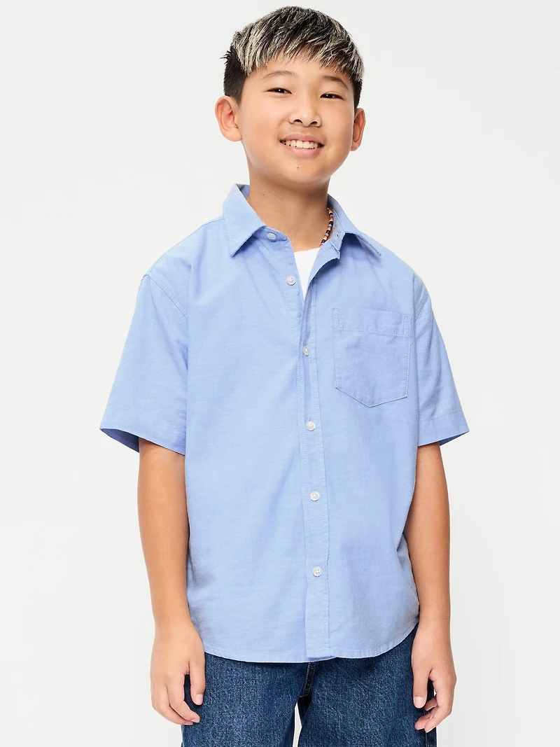 Short-Sleeve Pocket Oxford Shirt for Boys