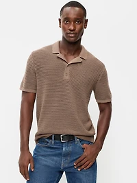 Short-Sleeve Polo Sweater