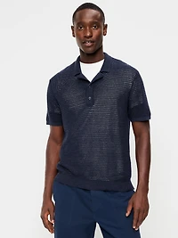 Short-Sleeve Polo Sweater