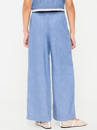 Lace-Trim Chambray Pants for Girls
