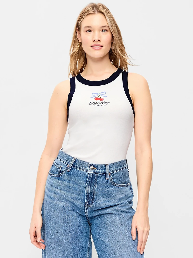 Snug Ribbed Crop Tank Top