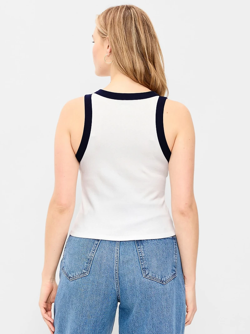 Snug Ribbed Crop Tank Top