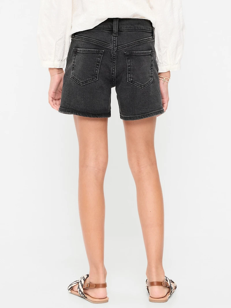 High-Waisted Jean Midi Shorts for Girls