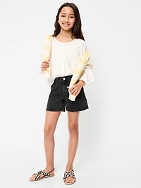 High-Waisted Jean Midi Shorts for Girls