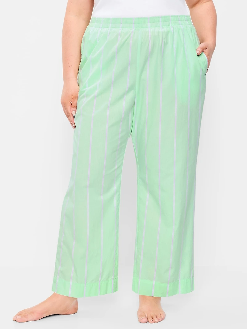 High-Waisted Poplin Pajama Pant