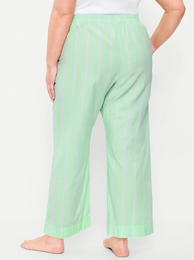 High-Waisted Poplin Pajama Pant