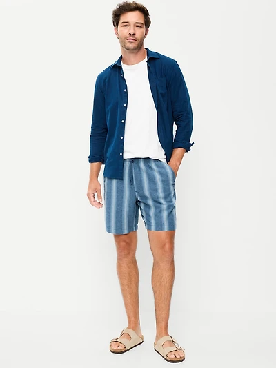 Linen-Blend Jogger Shorts - 7-inch inseam