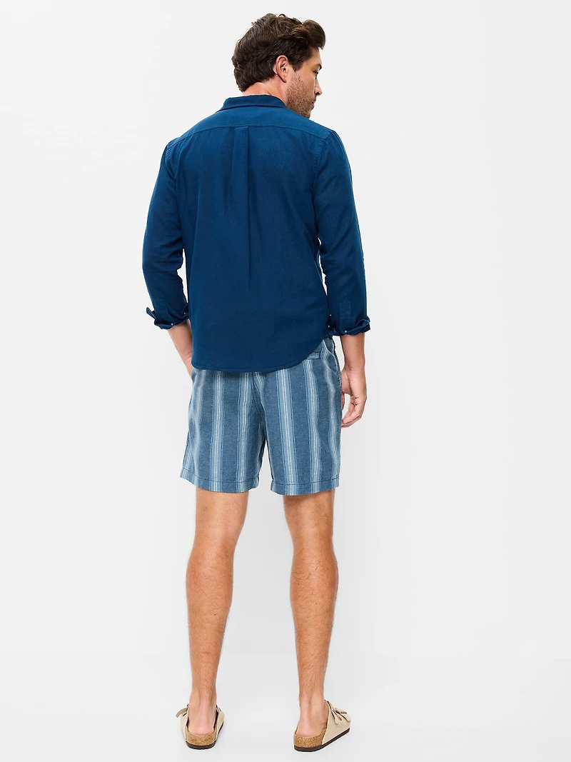 Linen-Blend Jogger Shorts - 7-inch inseam